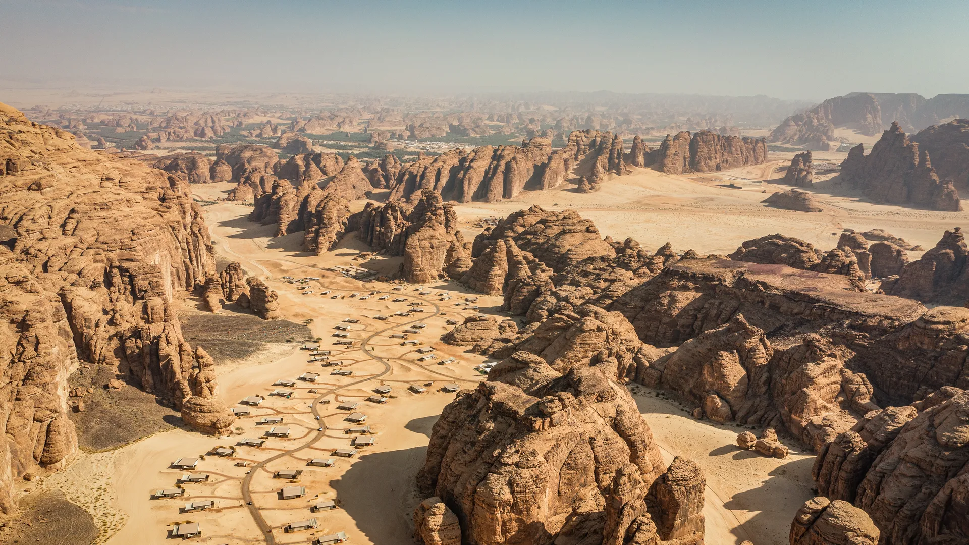 Our Habitas AlUla resort in Ashar Valley, Saudi Arabia, during summer season
