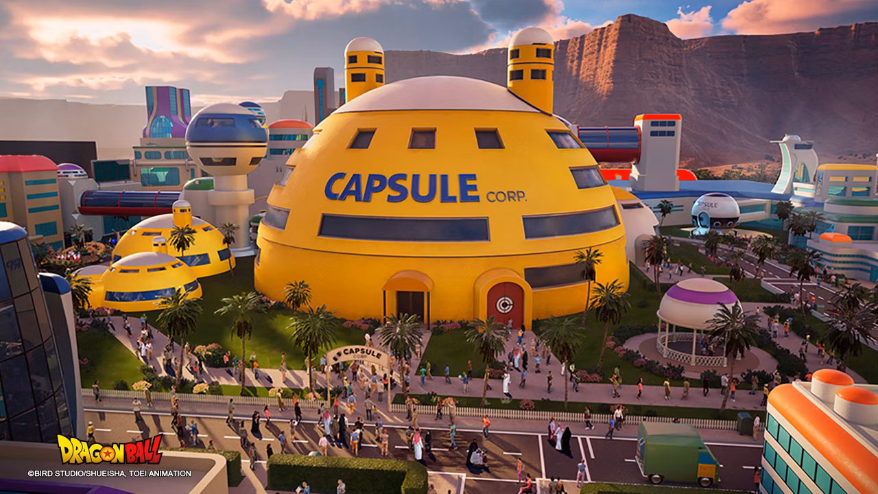 Concept rendering of the Shenron dragon rollercoaster at the Dragon Ball theme park in Qiddiya City