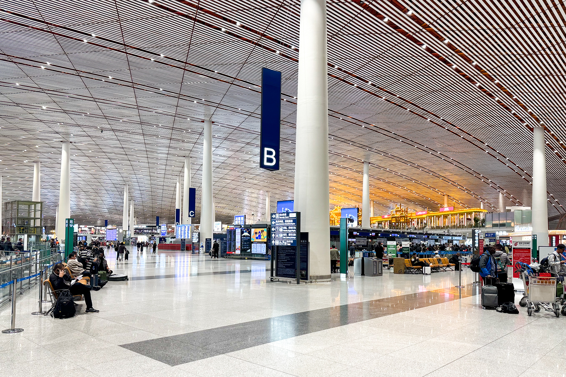 Departure hall of Terminal 3 at Beijing Capital International Airport