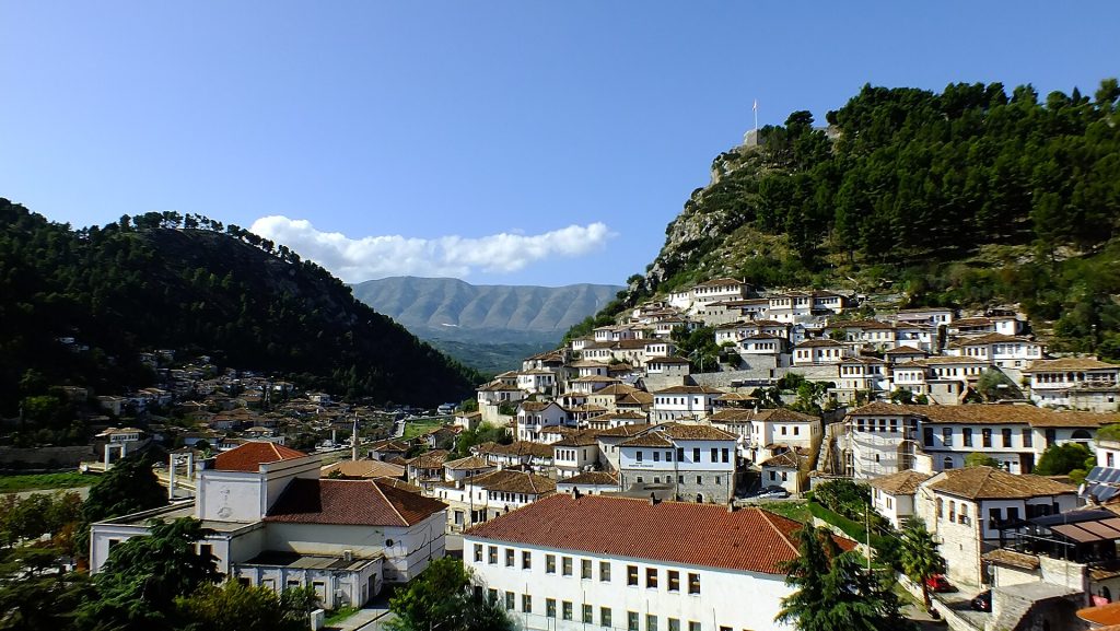 Ottoman-era houses in the old town of Berat, Albania