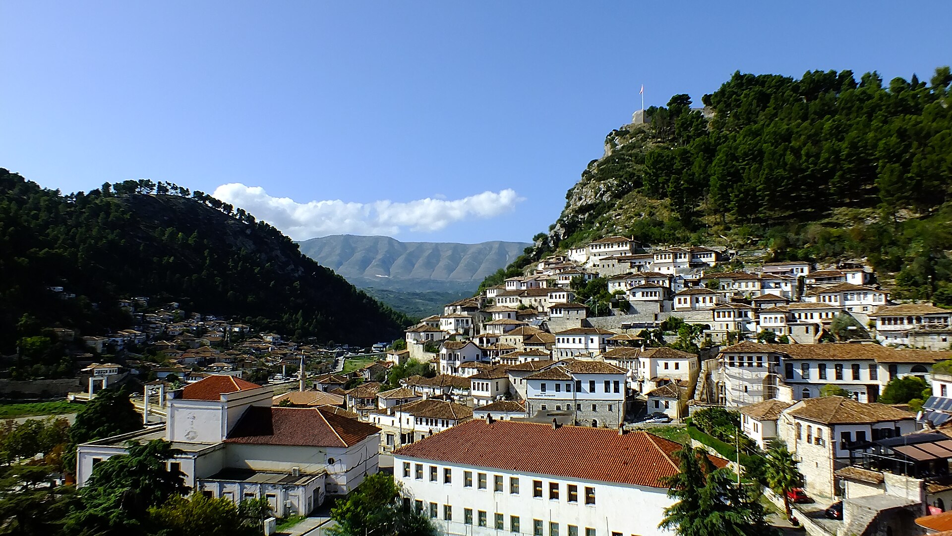 Ottoman-era houses in the old town of Berat, Albania