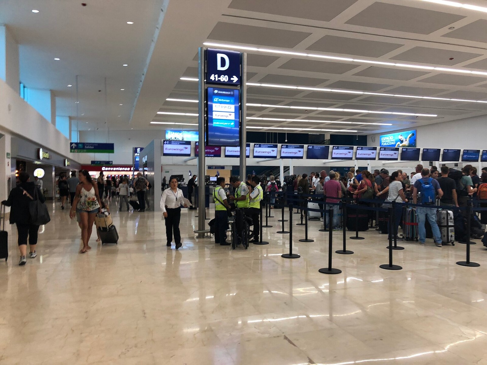 Check-in hall at Cancún International Airport, Mexico