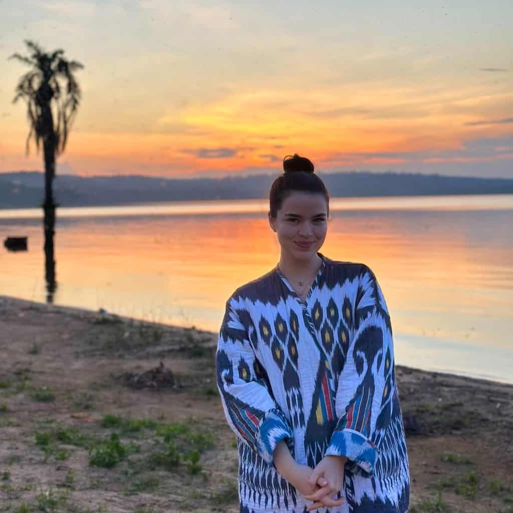 Emerging Travel team member at sunset on the Ssese Islands, Uganda