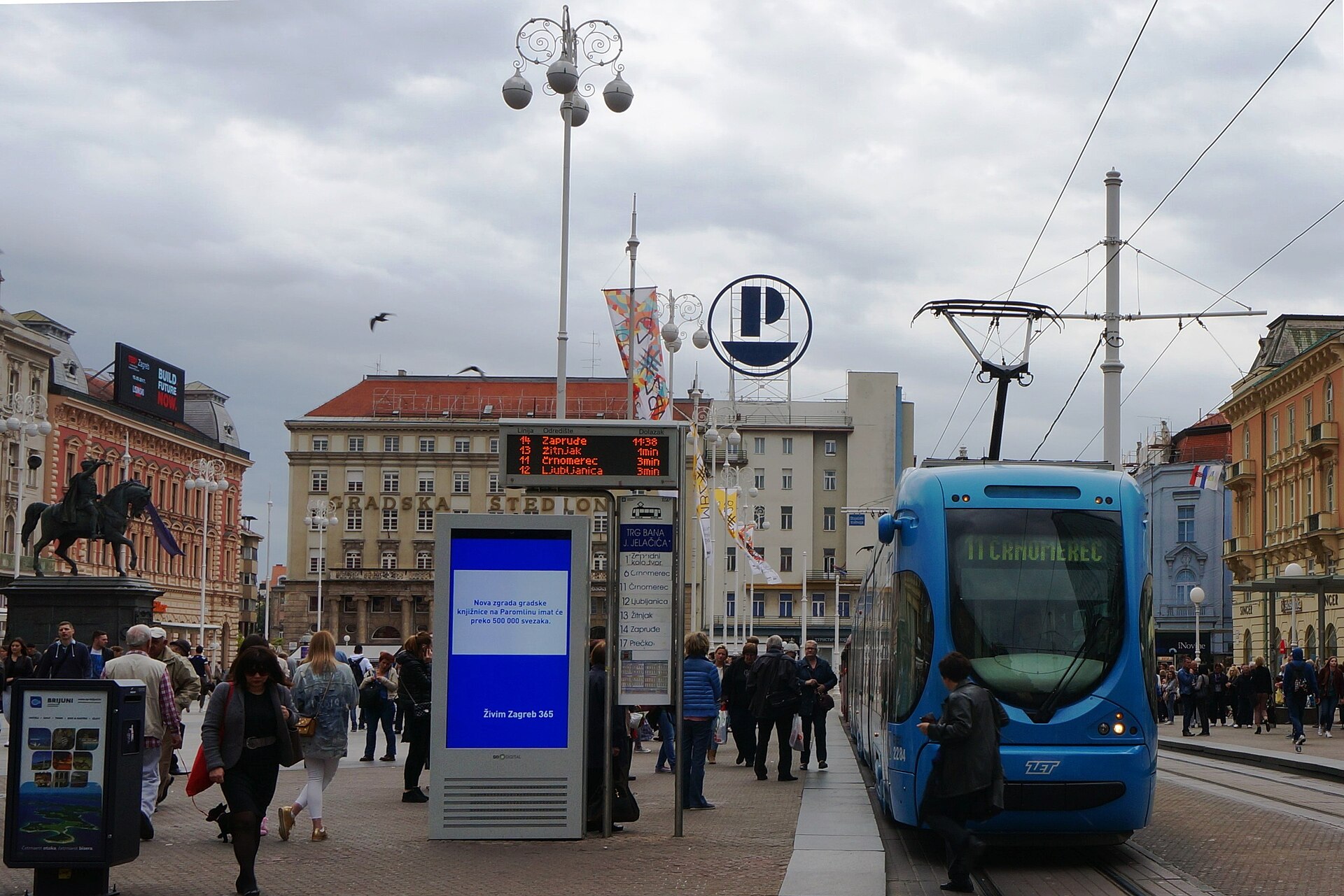 Ban Jelačić Square in Zagreb, Croatia