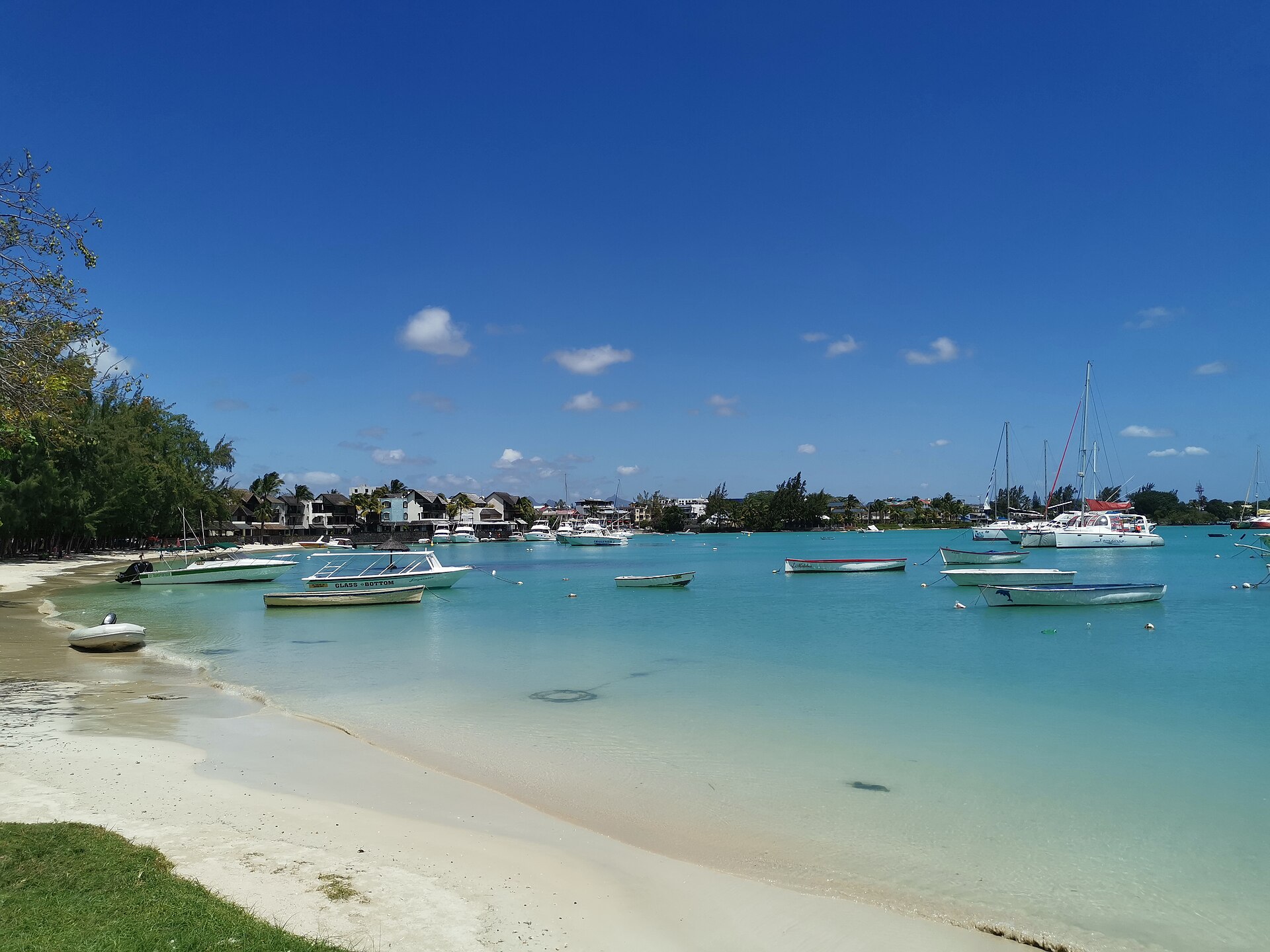 Beach and bay at Grand Baie, Mauritius