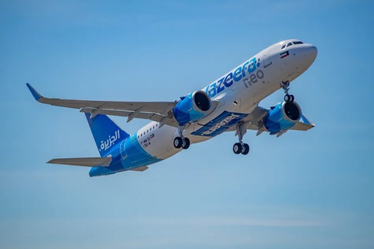 Jazeera Airways Airbus A320neo in flight