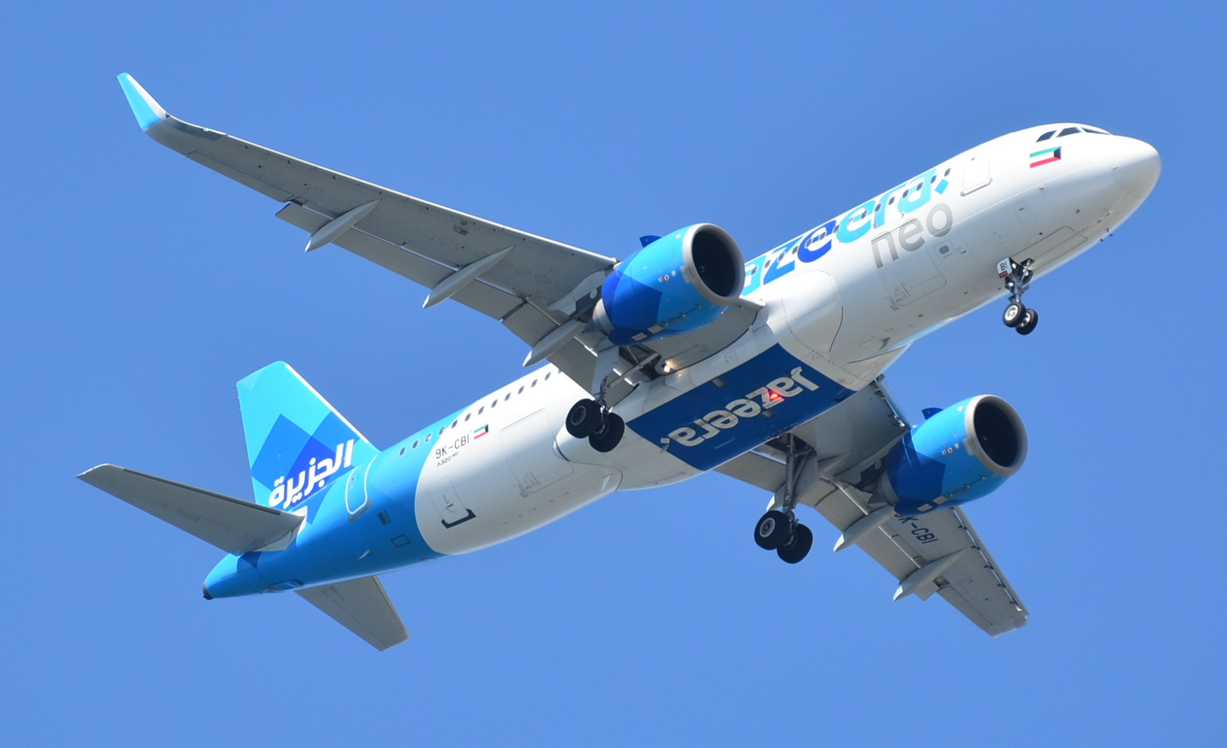 Jazeera Airways Airbus A320neo aircraft in flight