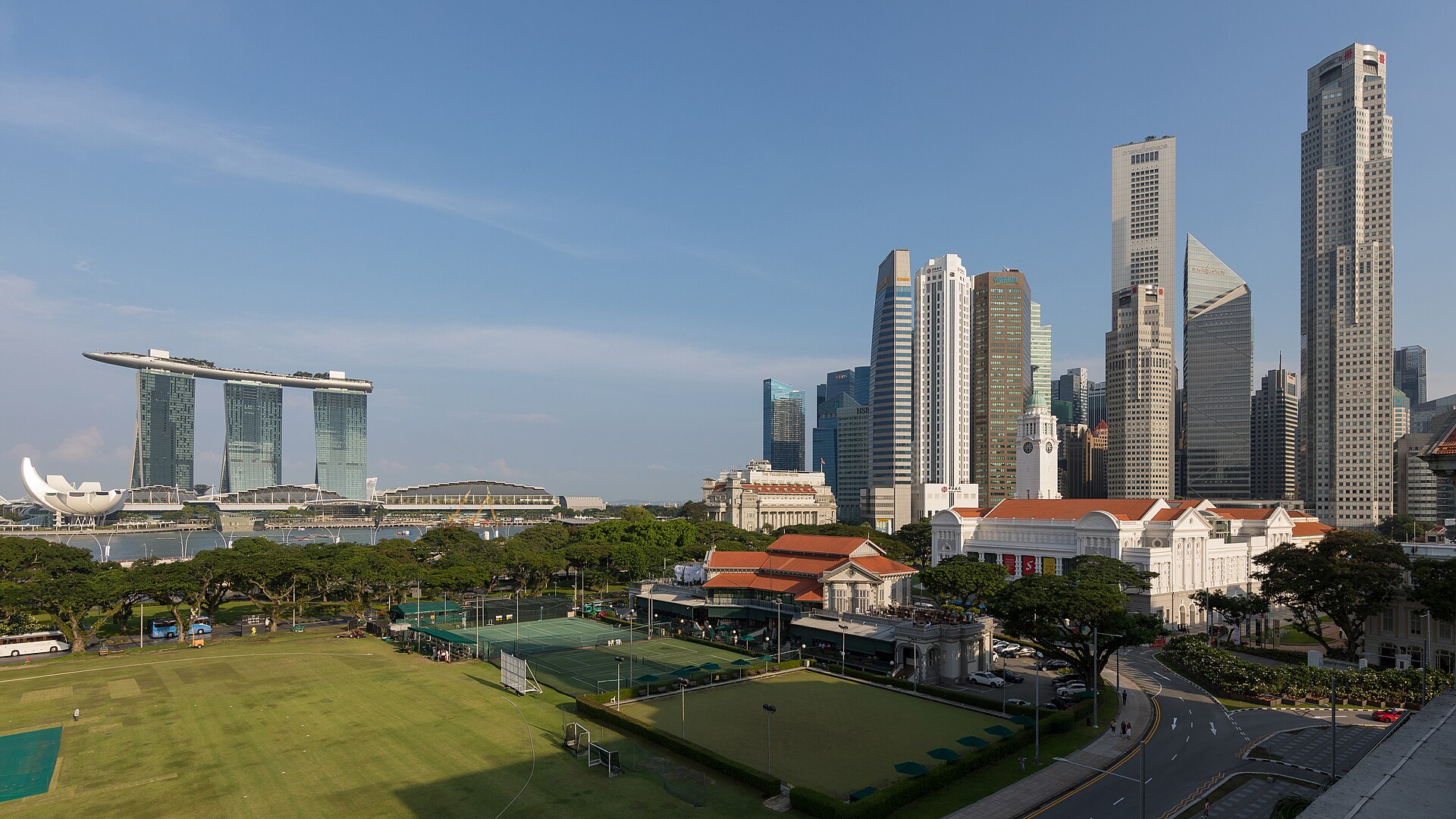 Marina Bay Sands and the Central Business District skyline in Singapore