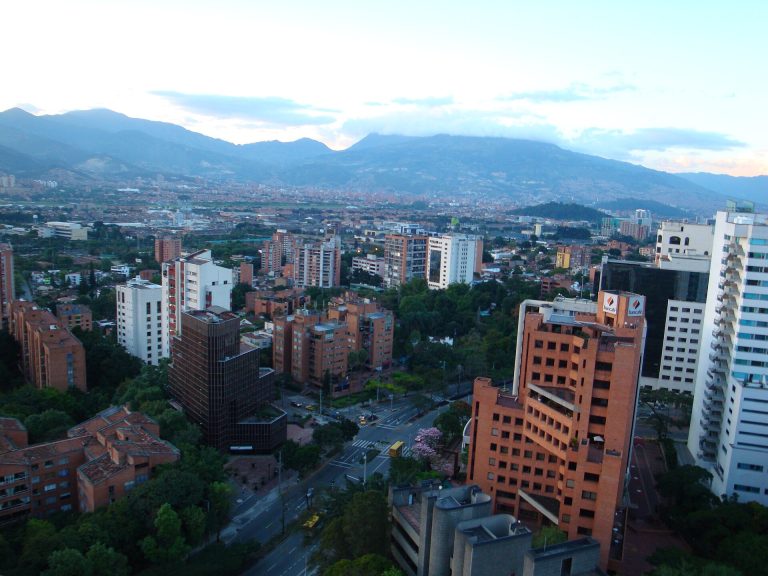 Medellín skyline in the Aburrá Valley, Colombia