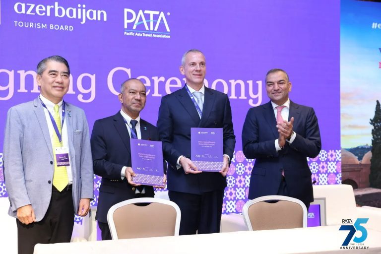 PATA and Azerbaijan Tourism Board officials at the MOU signing in Baku