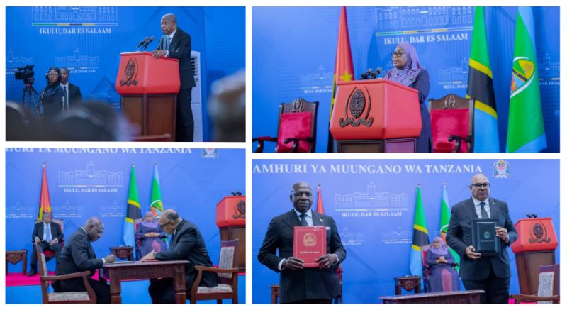 Tanzania and Angola sign a bilateral air services agreement at State House, Dar es Salaam